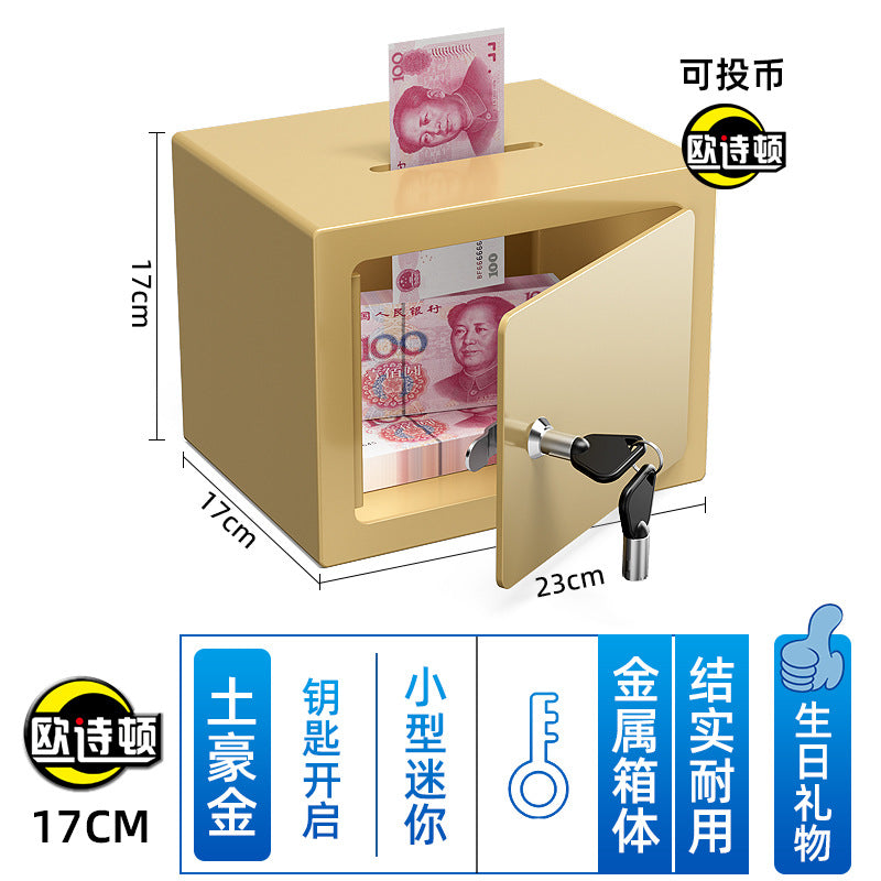 Metal Piggy Bank Safe Home Safe Mini Small Kidsren's Password Anti-theft Piggy Bank Birthday Gift
