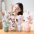 Can sing plush toy baby learn to talk can twist baby dance bunny doll children's birthday gift
