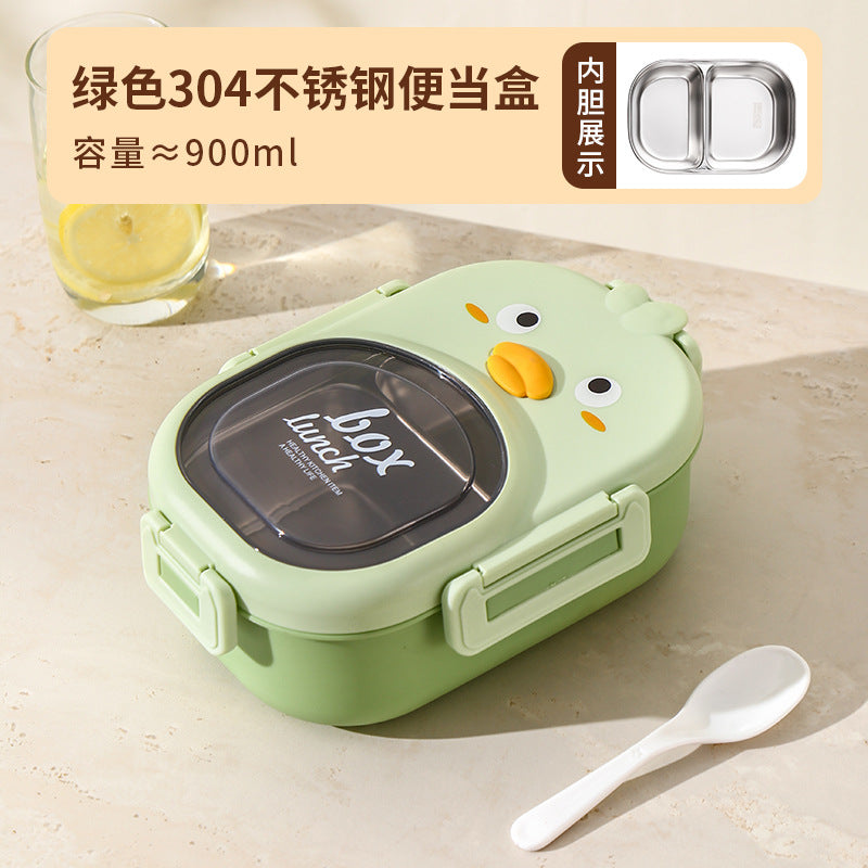304 Stainless Steel Cartoon Compartment Lunch Box for Students, Kids Insulated Bento Box, Sealed and Portable, Stylish and Beautiful
