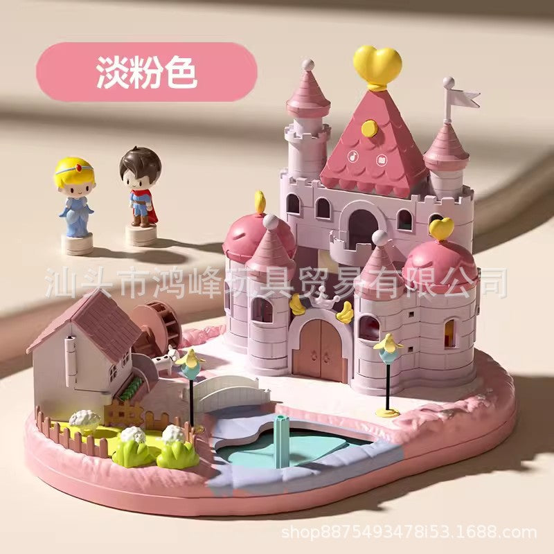 Cross-border Magnetic Play House Educational Toys Surprise Castle Surprise City Children Boys Girls Princess Cabin Model