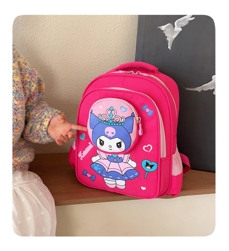 2024 New Sanrio Kuromi Cute Student School Bag Cartoon 3d Stereo Kindergarten Backpack Children's Travel Bag Gift - Baby's