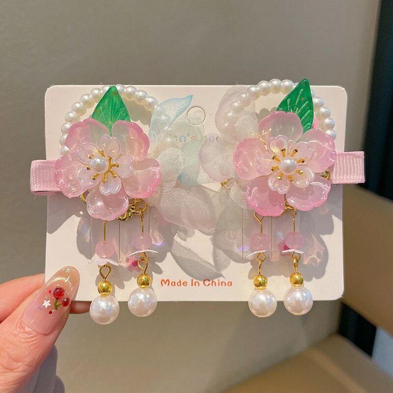 Children's Ancient Style Hair Accessories, Hairpins, Han Dynasty Costume Accessories, Tassels, Flowers, Super Fairy Clips, Girls' Glass Headdresses, Butterflies