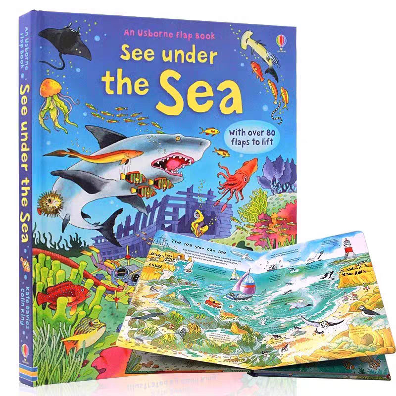 Lift-The-Flap Large Format English Kidsren's Enlightenment Popular Science Puzzle Flip Book Cognitive Learning Picture Book