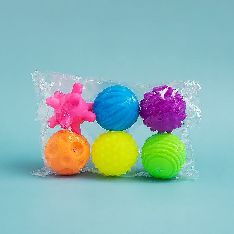 Baby Hand Ball Toy Manhattan Kidsren's Soft Rubber Touch Massage Perception Touch Vinyl Educational Bath Infant