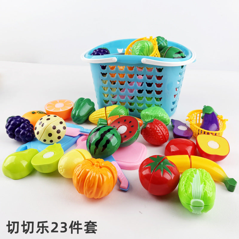 Cross-border Children's Play-house Simulation Vegetables and Fruits Cutting Music Girls Cooking Kitchenware Educational Kitchen Toy suit