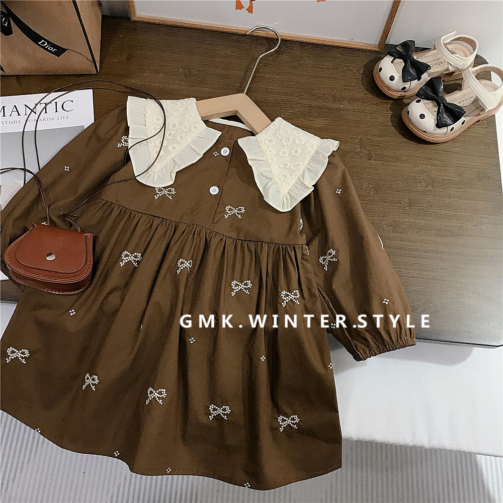 Korean Style Mori-Style Girls' Dress, Spring and Autumn Children's Dress, Baby Girl Clothes, New Spring Model, Export