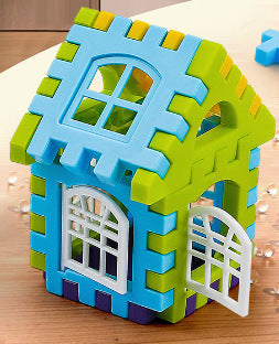 Children's House Building Blocks Assembled Toys Puzzle Large Particle Square Wall Window Model Puzzle 3 Years Old 6 Girls and Boys