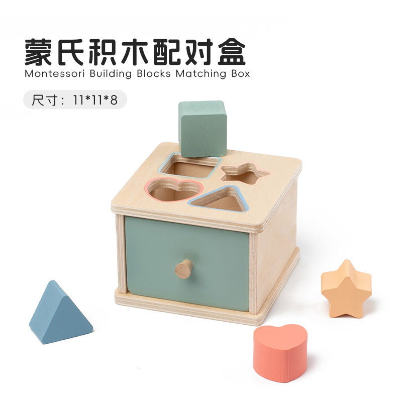 Montessori Classification Early Education Coin Box Baby Color Cognitive Shape Building Blocks Matching Teaching Aware Baby Children Educational Toys