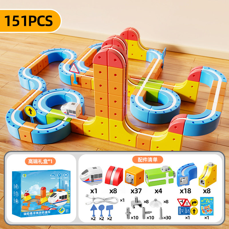 Variety of Magnetic Track Cars, Kidsren's Educational Toys, Building Blocks, Boys' Anti-Gravity Magnetic Suspension Train Track Toys