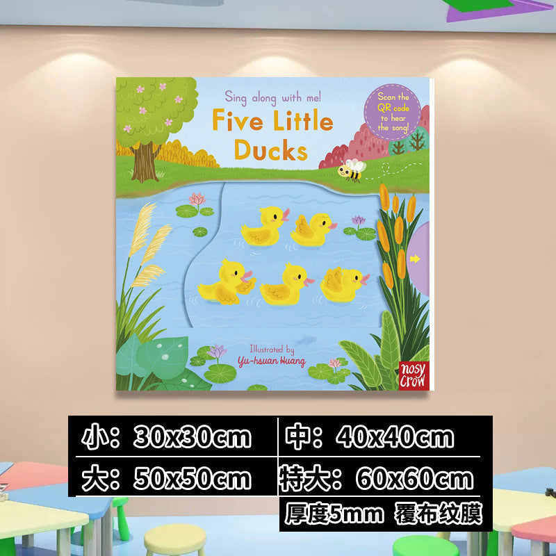 English Classroom Picture Book Library Decoration Kindergarten Corridor Staircase Wall Decoration Hanging Paintings Reading Area Cultural Wall Stickers