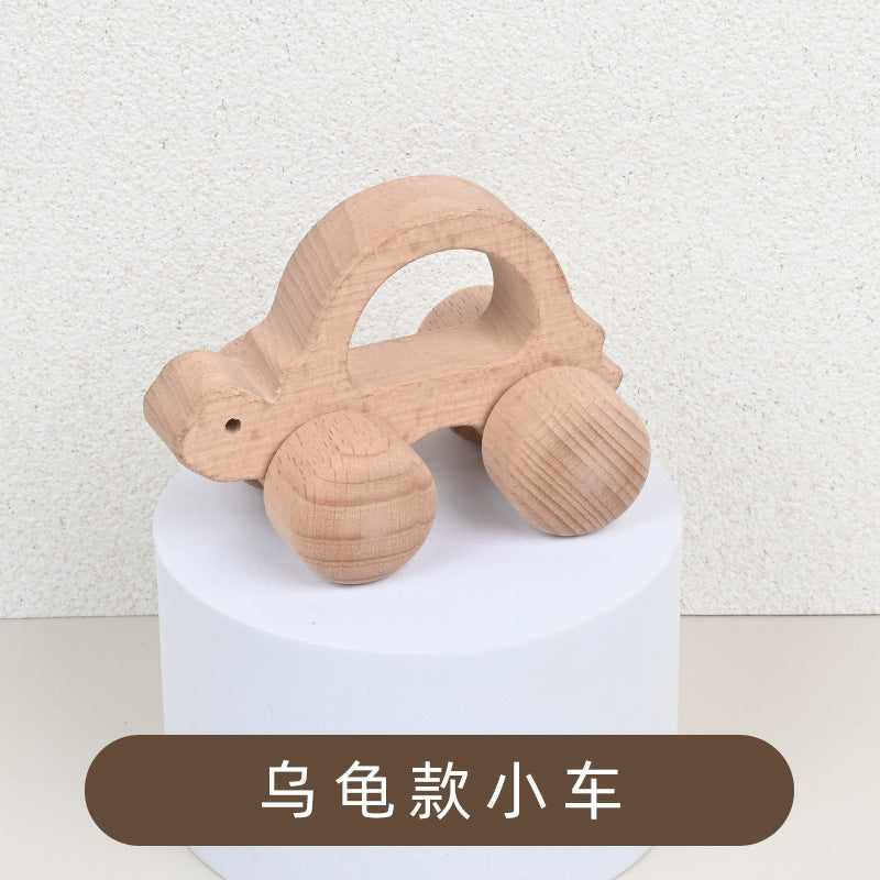 Baby log animal shape CAR children's early education grasping inertia practice hand push car educational toys