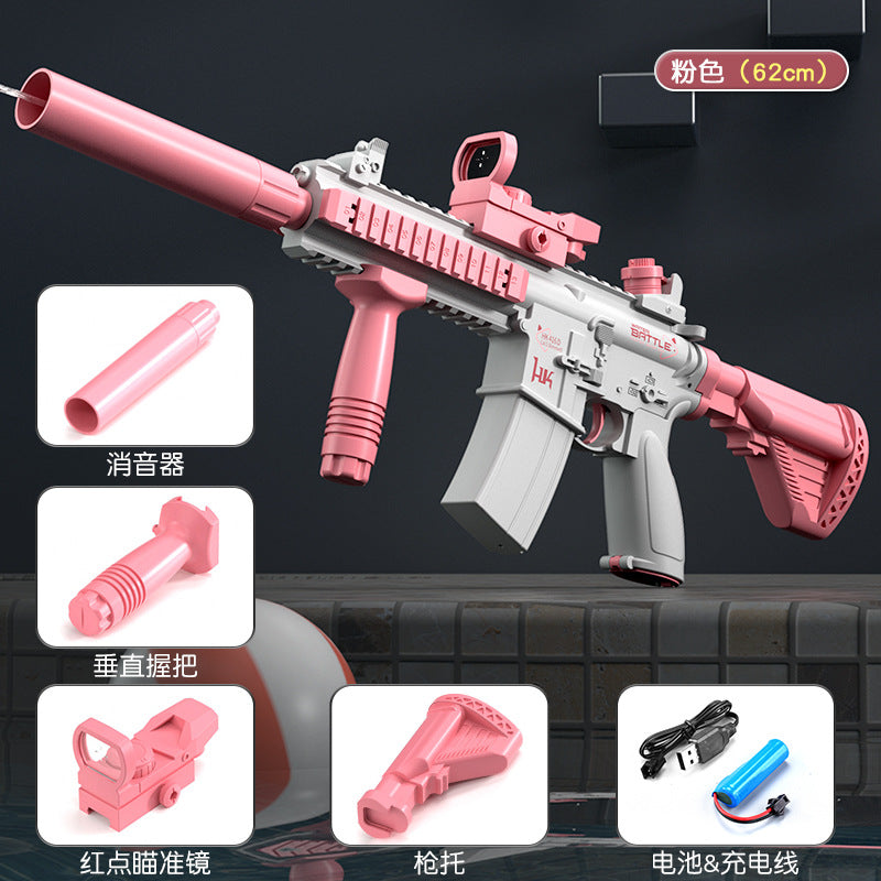 Cross-border electric M416 water gun continuous charging water spray water large capacity men and girls hand-held outdoor summer toys