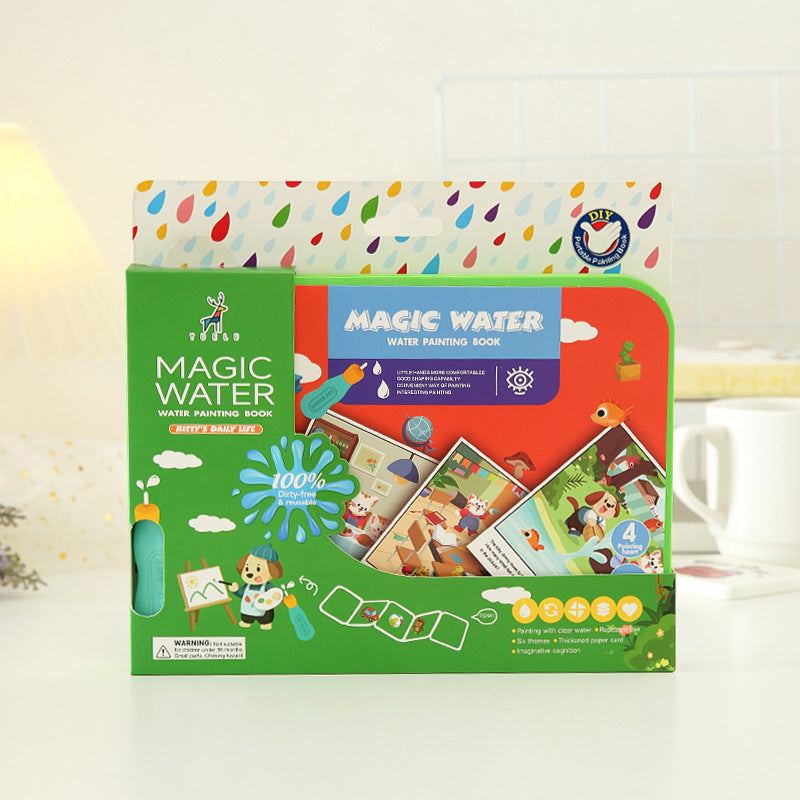 Yuyulu Yuelu Picture Book Kindergarten Coloring Magical Water Painting Book Set Kidsren's Graffiti Water Kidsren's Gift Toys