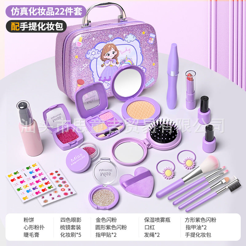 Trendy Children's Pretend Play Makeup Set(not for use) Princess Bag Toy Gift for Girls