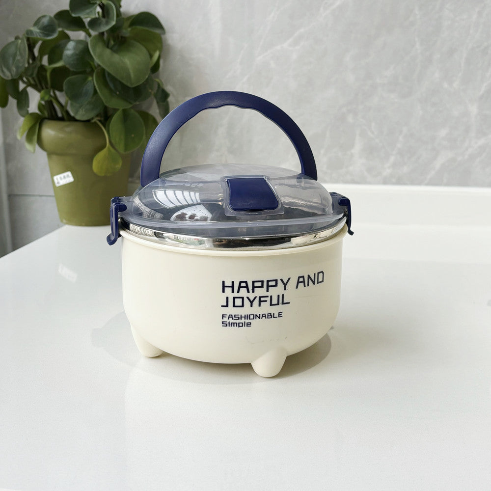 304 food grade stainless steel lunch box household rice bowl with lid soup bowl large capacity student portable instant noodle bowl wholesale