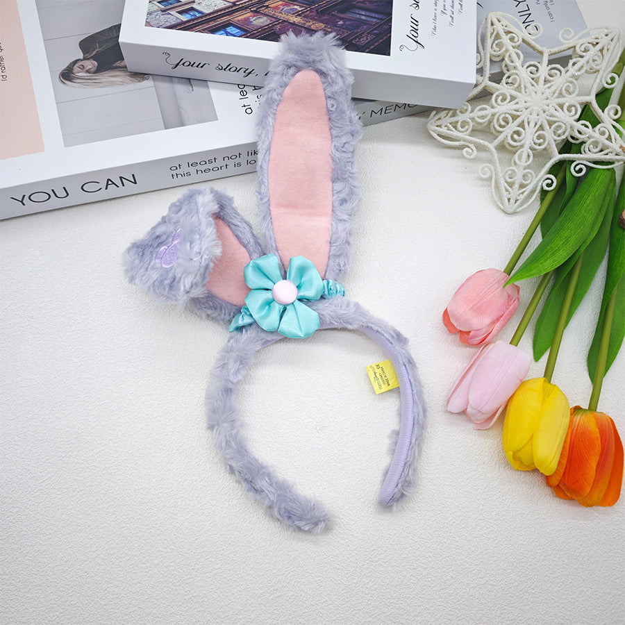 Cute Rabbit Hair Band Hair Accessories Hair Accessories Cartoon Rabbit Ears Wash Face Hair Stamp Korean Plush Headband Wholesale Hair Band