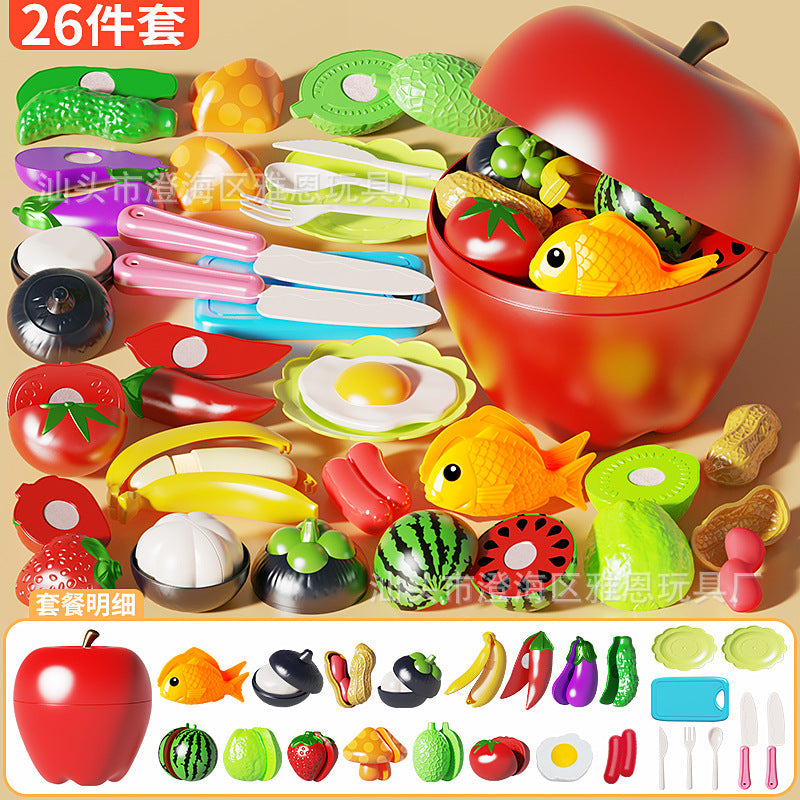 Cutting and Chewing Toy Vegetable Simulation for Children, Peelable Large Fruit for Babies and Toddlers to Chew on
