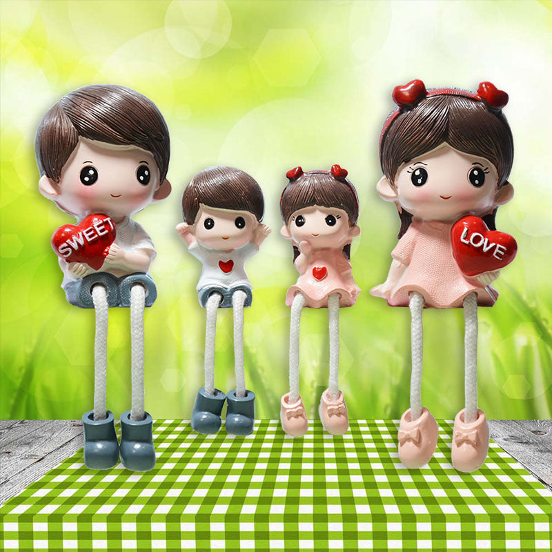 Cross-border couple hanging feet doll home decoration resin crafts decoration four family gift girlfriends Qixi