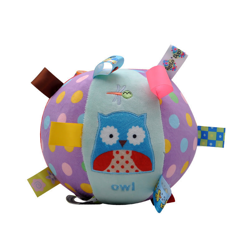 0-3 years old baby toy cartoon animal hand grip soothing ball bell ball perception training toy cloth ball