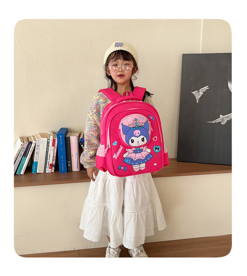 2024 New Sanrio Kuromi Cute Student School Bag Cartoon 3d Stereo Kindergarten Backpack Children's Travel Bag Gift - Baby's