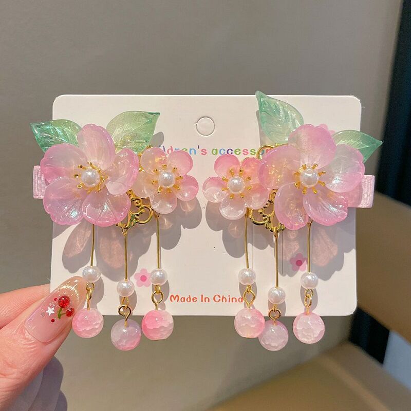 Children's Ancient Style Hair Accessories, Hairpins, Han Dynasty Costume Accessories, Tassels, Flowers, Super Fairy Clips, Girls' Glass Headdresses, Butterflies