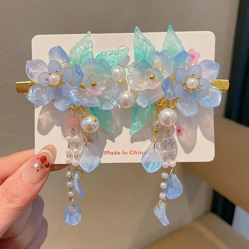 Children's Ancient Style Hair Accessories, Hairpins, Han Dynasty Costume Accessories, Tassels, Flowers, Super Fairy Clips, Girls' Glass Headdresses, Butterflies
