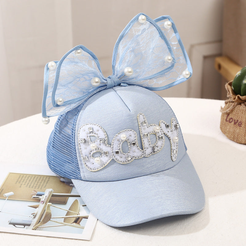 Hat Baby Baseball Cap Breathable Mesh Sun Hat Sun Protection Bowknot Peaked Cap Summer Sun Protection Sun Hat