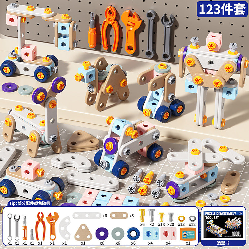 Children's Creative DIY Assembly Set Educational Simulation Repair and Disassembly Toolbox Pretend Play Screw Toy Cross-Border