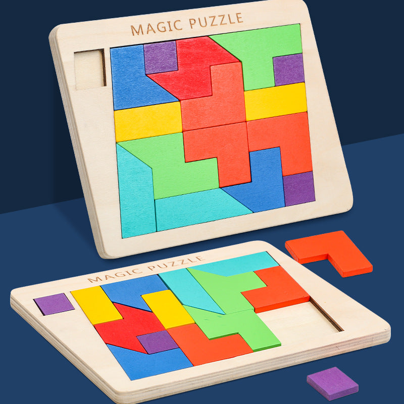 Wooden changeable honeycomb puzzle boys and girls color puzzle kindergarten early education baby children's educational toys wholesale