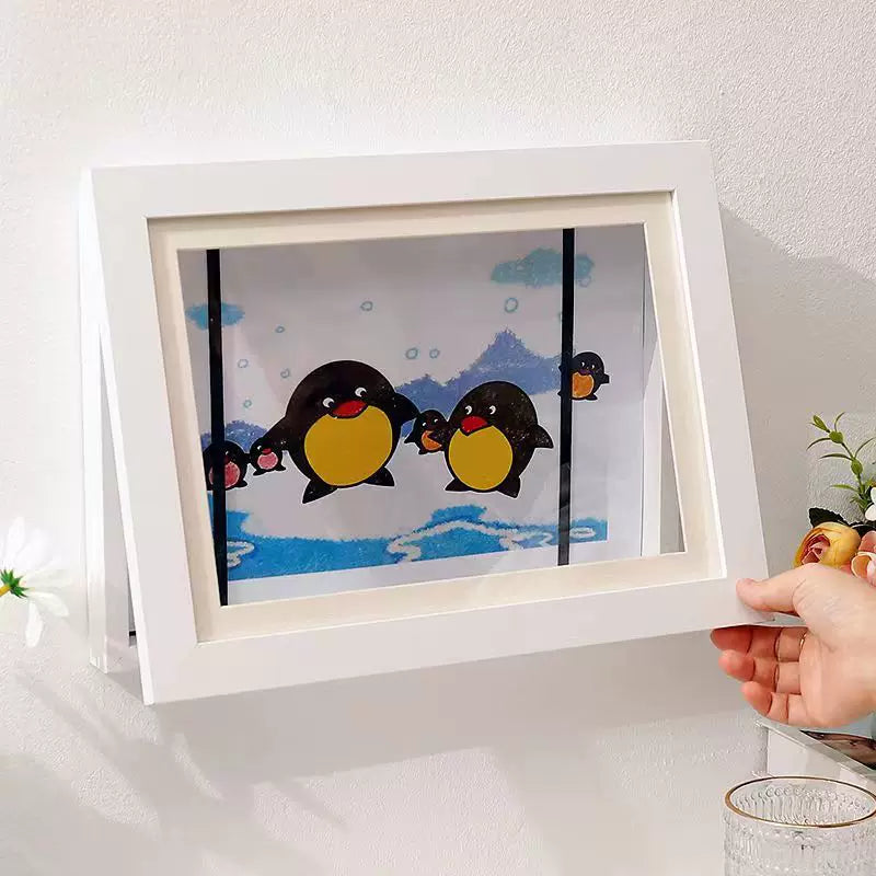 Quick-release picture frame for storage and display of children's paintings; magnetic mounting