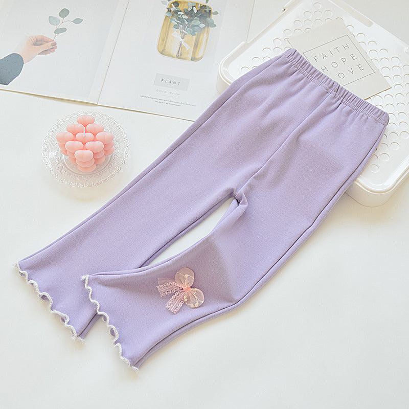 Spring and Autumn Girls' Flared Pants Children's Pants Outer Wear 2025 Spring New Western Style Princess Style Student Casual Trousers