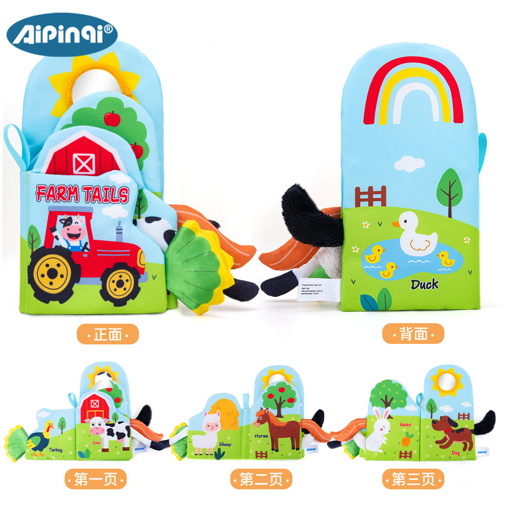 Cross-Border New Model of Baby Books That Cannot Be Torn Apart, 3D Tail Books for Ages 0-3, Chewable Early Education Books, Baby Early Education Toys