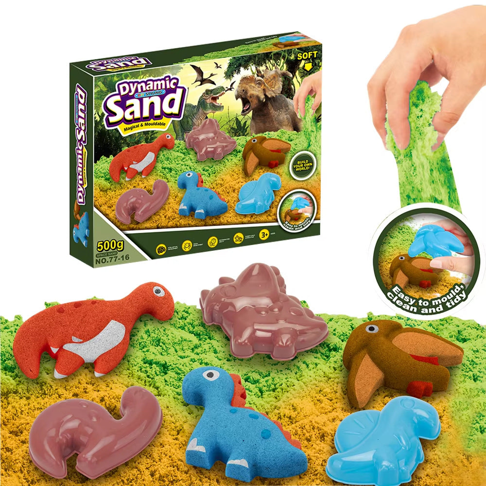 Hot-Selling Space Sand Complete Set with Power Magic Sand Tray, Fruit Ice Cream Molds, Children's Sand Play Toy Set
