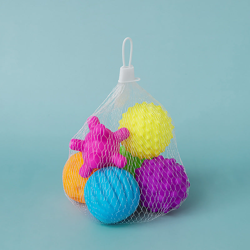 Baby Hand Ball Toy Manhattan Kidsren's Soft Rubber Touch Massage Perception Touch Vinyl Educational Bath Infant