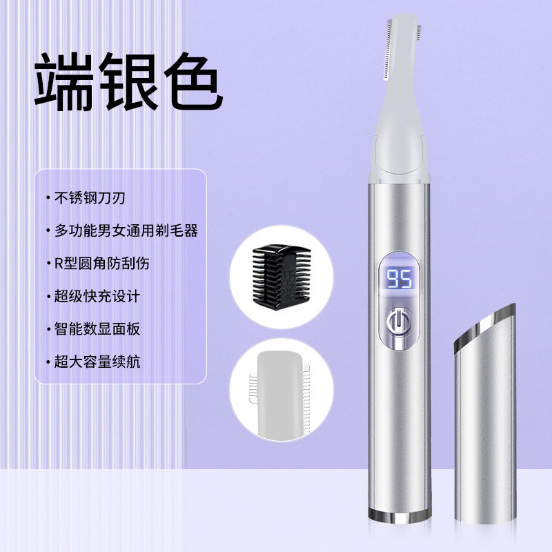 New Electric Eyebrow Trimmer for Women, Safe Shaver, Washable, Smart Digital Display, Electric Eyebrow Trimmer