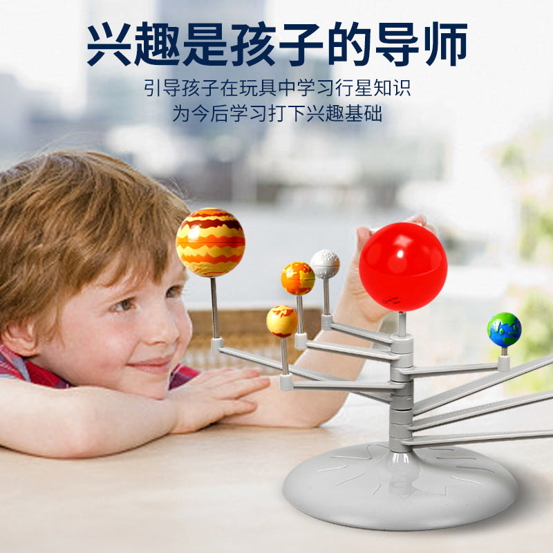 Solar System Eight Planets Model 3D Projection Electric Toy Children's Early Education Educational Learning Science diy Teaching Aid