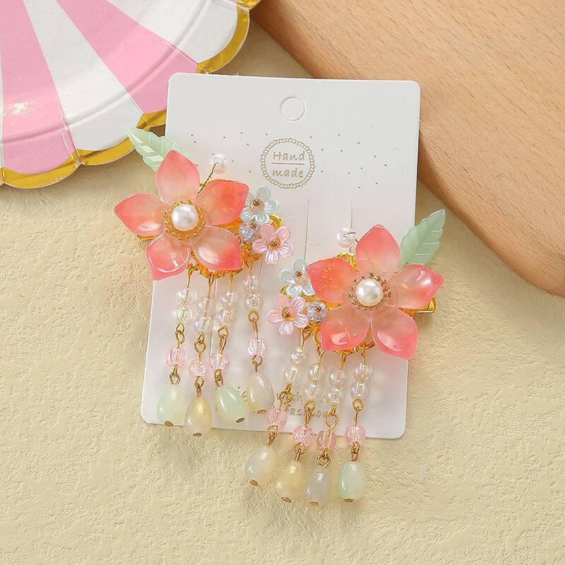 Children's Ancient Style Hair Accessories, Hairpins, Han Dynasty Costume Accessories, Tassels, Flowers, Super Fairy Clips, Girls' Glass Headdresses, Butterflies