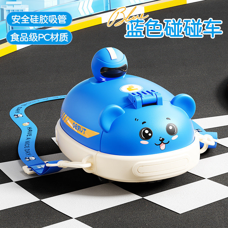 New Baby Bus Car Water Cup High Color Value Children's Suction Tube Cup Outdoor Portable Lid Large Capacity Water Cup