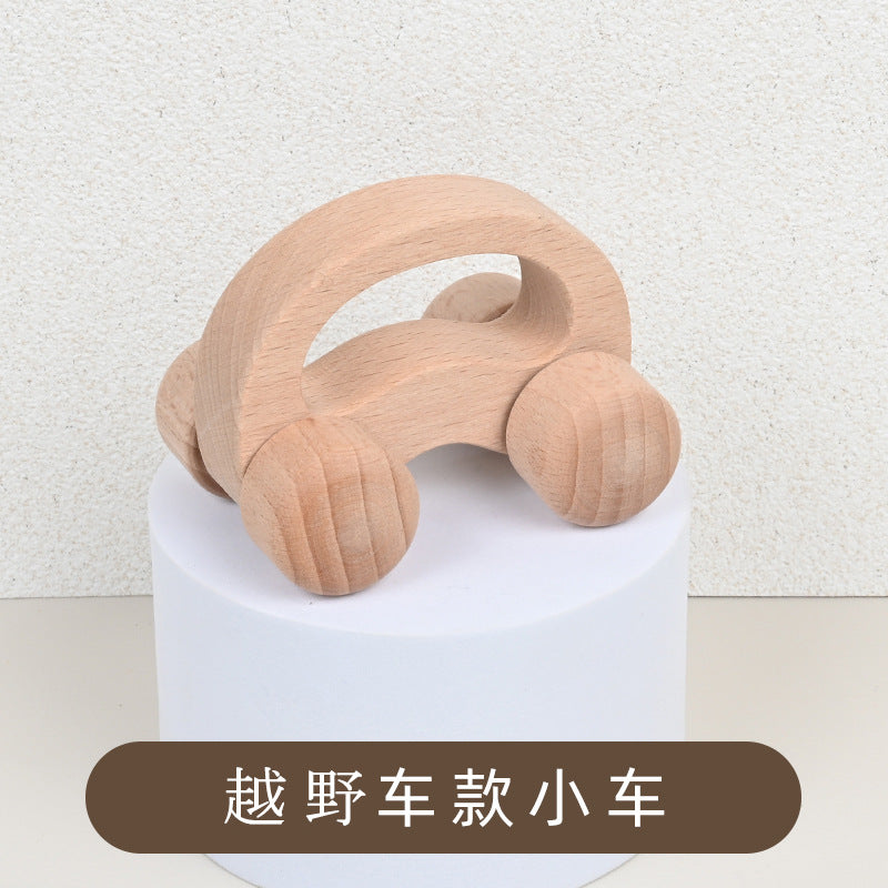 Baby log animal shape CAR children's early education grasping inertia practice hand push car educational toys