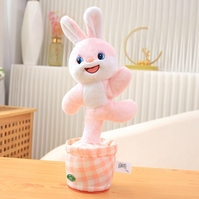 Can sing plush toy baby learn to talk can twist baby dance bunny doll children's birthday gift