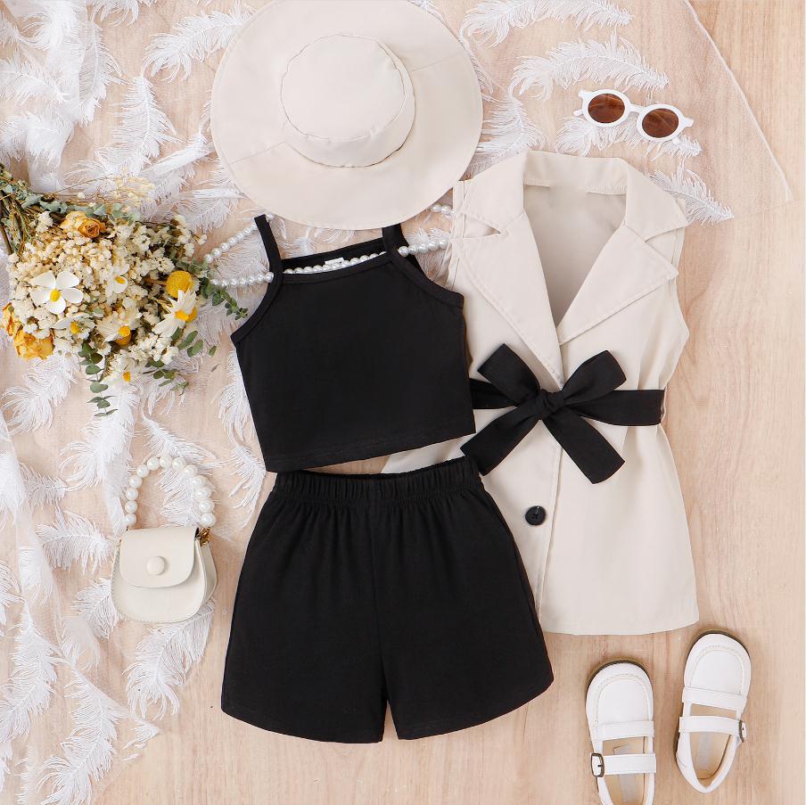 Girls 4 Piece Suspender Suit Set Bangladesh | Stylish Kids Outfit
