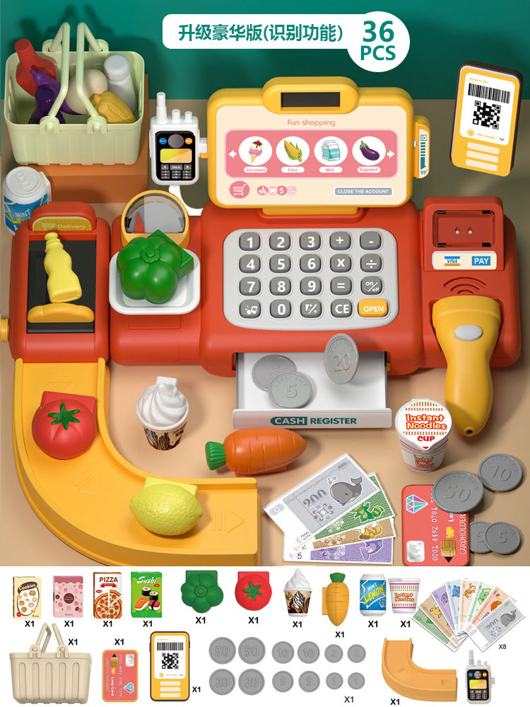 Intelligent recognition cash register language broadcast children play house simulation cash register toy gift