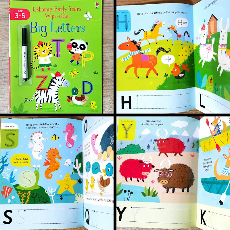 Erasable and reusable English learning workbook