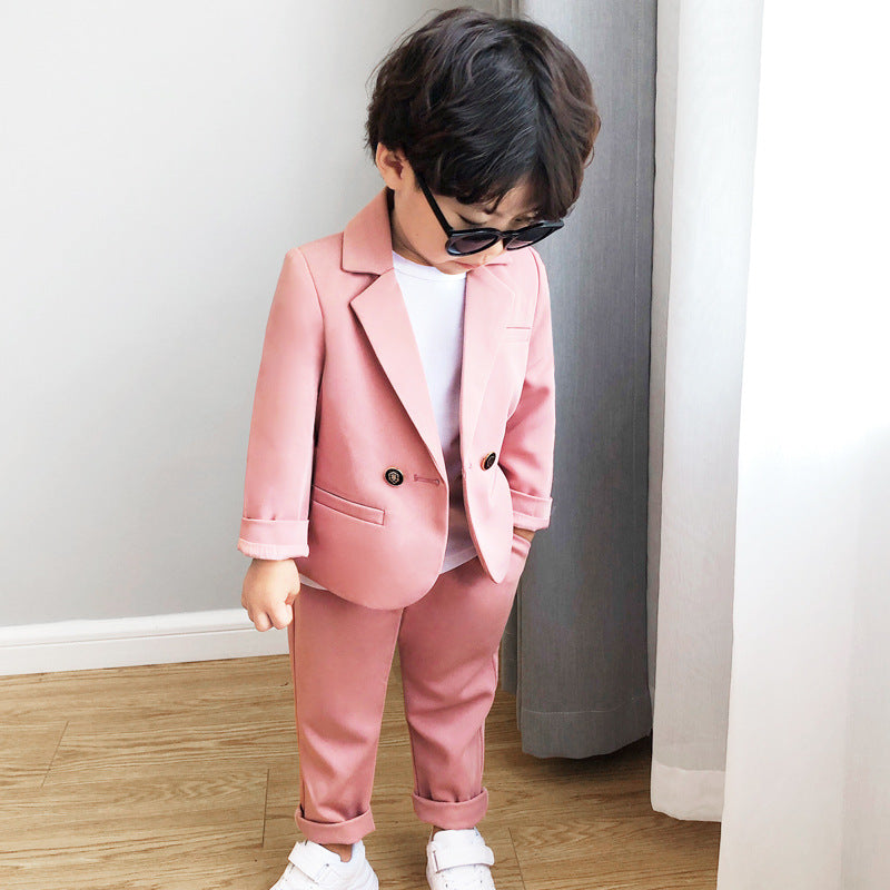 Boys' Suit suit Baby Autumn Western Style Korean Style Small Suit British Style Casual Handsome Flower Girl Host Dress