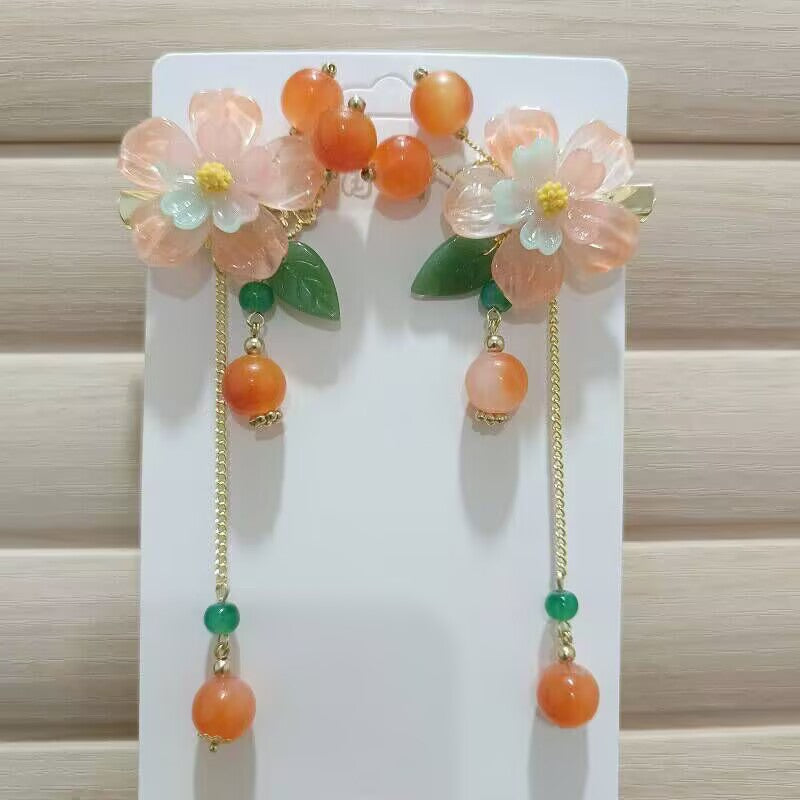 Children's Ancient Style Hair Accessories, Hairpins, Han Dynasty Costume Accessories, Tassels, Flowers, Super Fairy Clips, Girls' Glass Headdresses, Butterflies