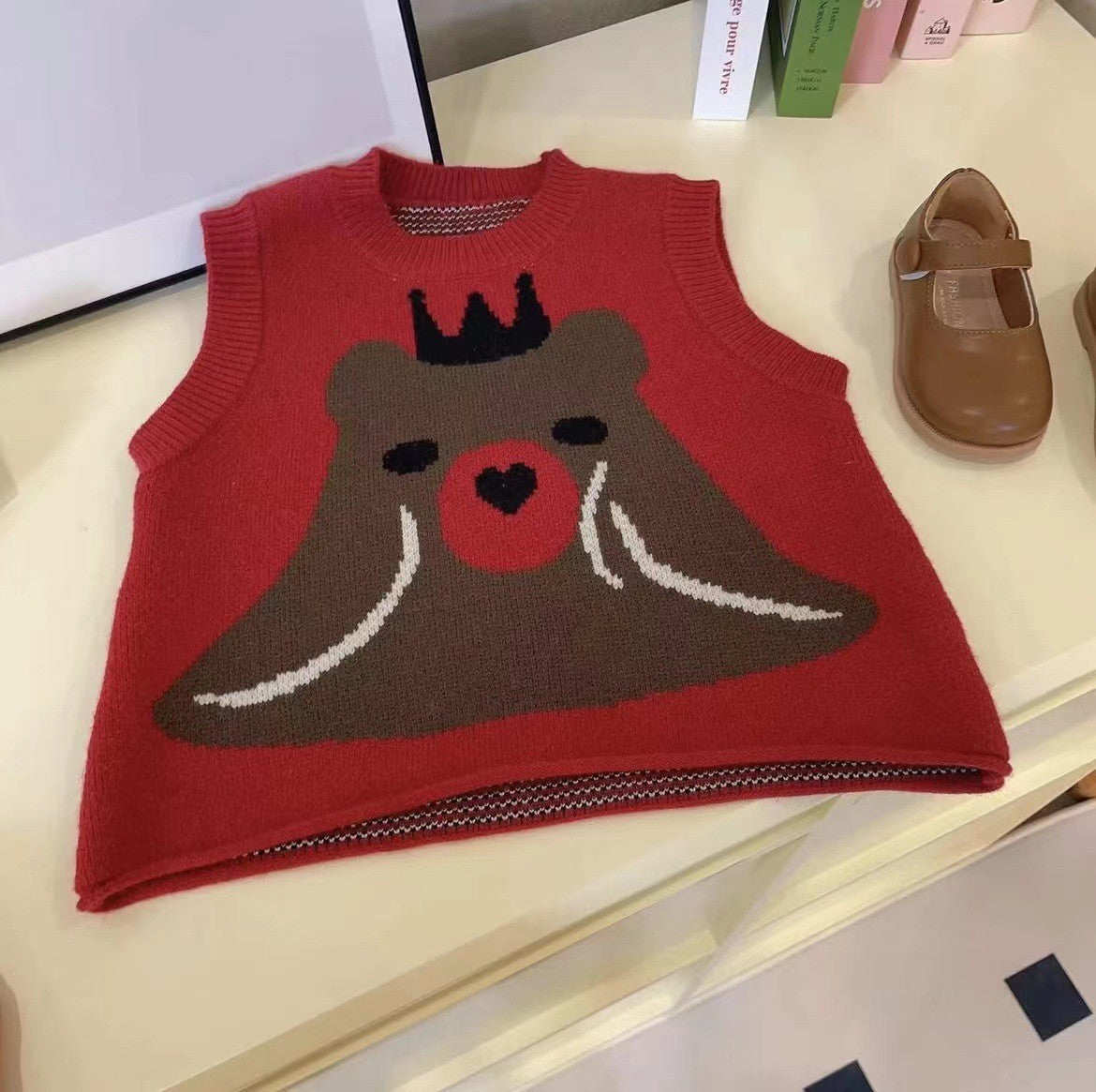 Children's Vest Autumn Clothing 2026 New Style Girls' Fashionable Outerwear Vest Baby Autumn and Winter Knitted Sleeveless Jacket Toddler Clothing