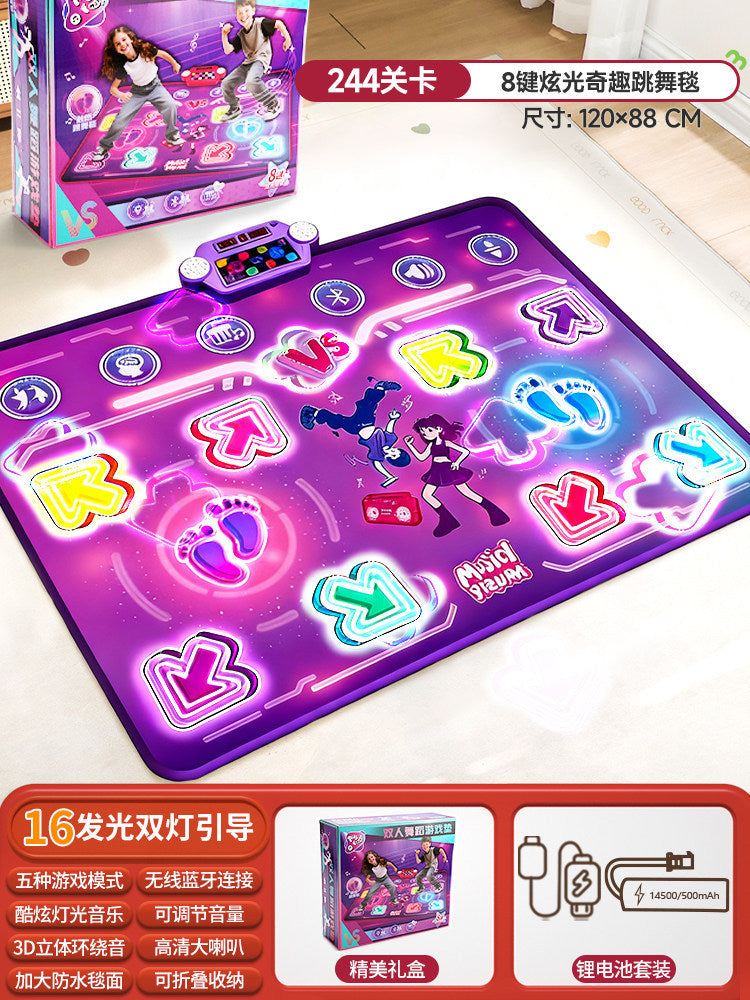 Double-Player Pk Dance Mat Music Bluetooth Motion Sensory Trainer Fitness Height-Increasing Game Jumping Mat Children's Toy