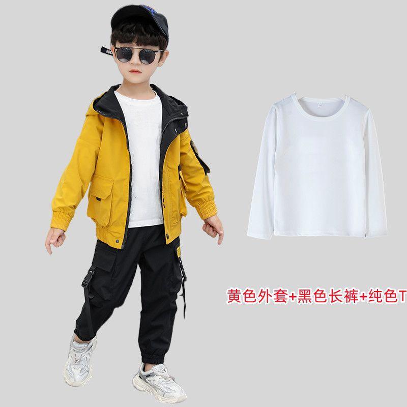 Boys' Autumn Outfit Set 2026 New Style Spring Autumn Winter Children's Pants and Jacket Trendy