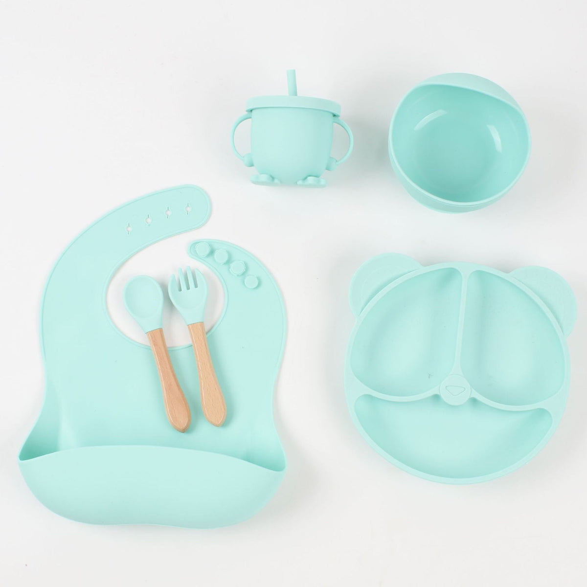 6-Piece Set of Silicone Baby Tableware, Baby Food Bowls, Baby Supplies, Kidsren's Supplies, Mother and Baby Supplies, Supply Plates