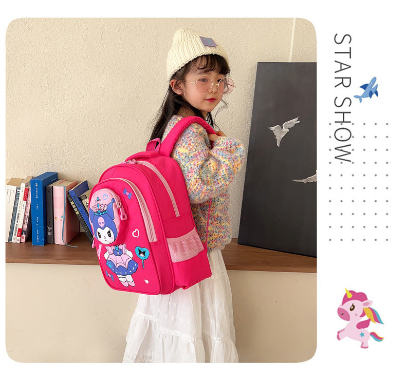 2024 New Sanrio Kuromi Cute Student School Bag Cartoon 3d Stereo Kindergarten Backpack Children's Travel Bag Gift - Baby's